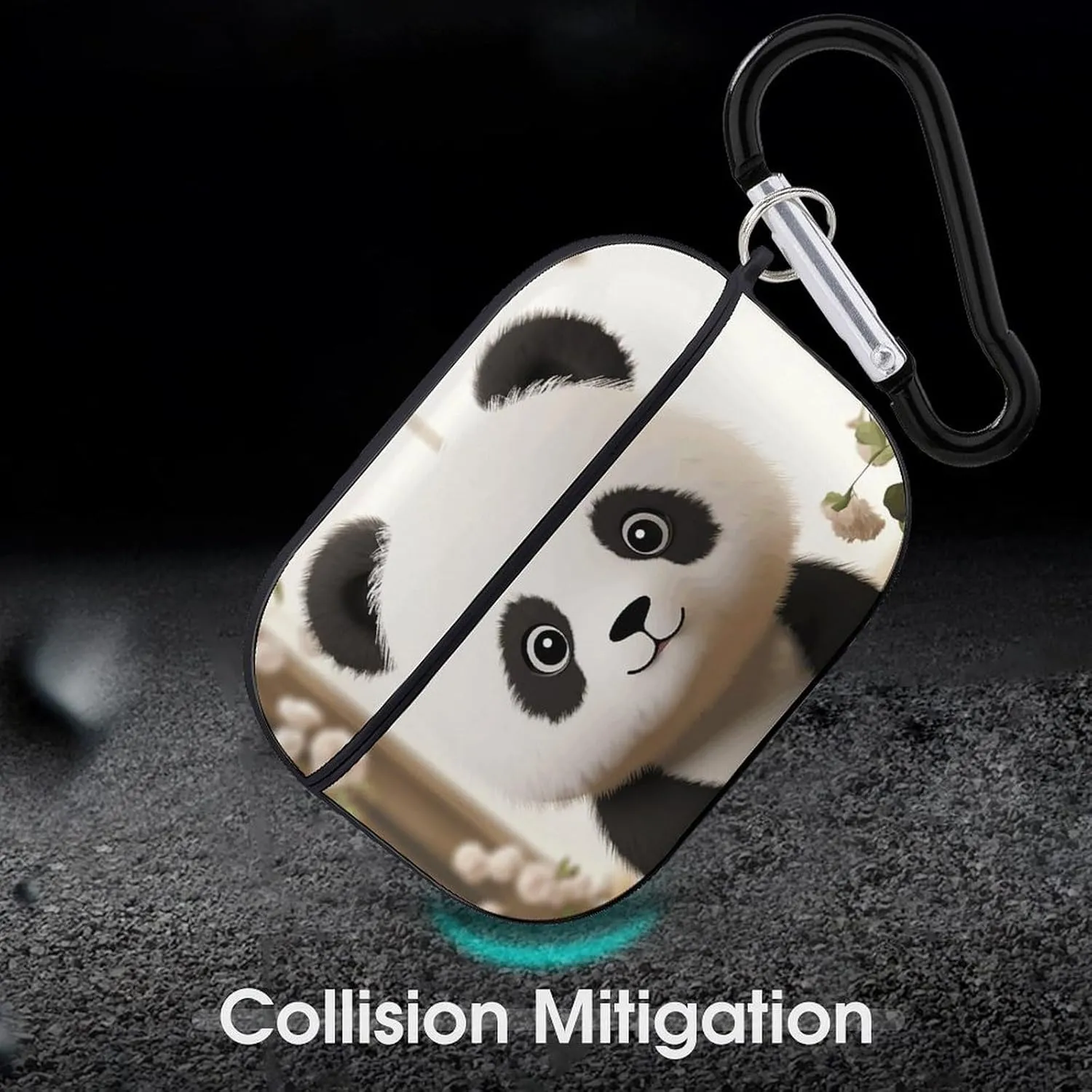 Airpods Pro Case for (2nd/1st Gen), White Panda Airpods Pro 2 Cover, Earpods Case with Durable Carabiner, Earbud Cases Supports Wireless Charging Durable and Shockproof