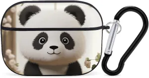 Airpods Pro Case for (2nd/1st Gen), White Panda Airpods Pro 2 Cover, Earpods Case with Durable Carabiner, Earbud Cases Supports Wireless Charging Durable and Shockproof