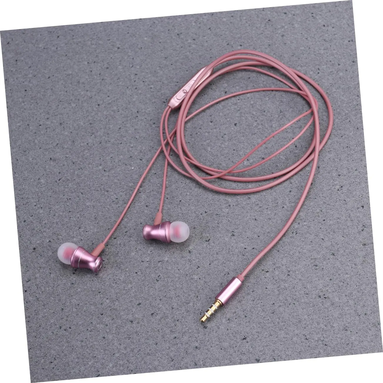 Angoily in-Ear Earphones with Microphone Noise Cancelling Wired Headphones Plug Ergonomic Design Durable Construction for Sports and Gym Pink