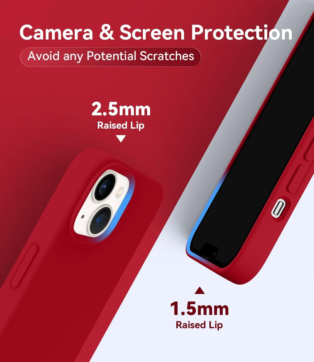AOTESIER Magnetic for iPhone 13 Case, [Compatible with MagSafe][Military Shockproof Protection] Silicone Case with Soft Microfiber Lining, Camera & Screen Protection 6.1 inch, Deed Red