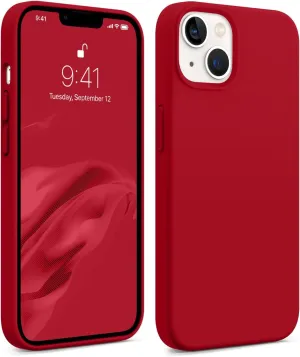 AOTESIER Magnetic for iPhone 13 Case, [Compatible with MagSafe][Military Shockproof Protection] Silicone Case with Soft Microfiber Lining, Camera & Screen Protection 6.1 inch, Deed Red