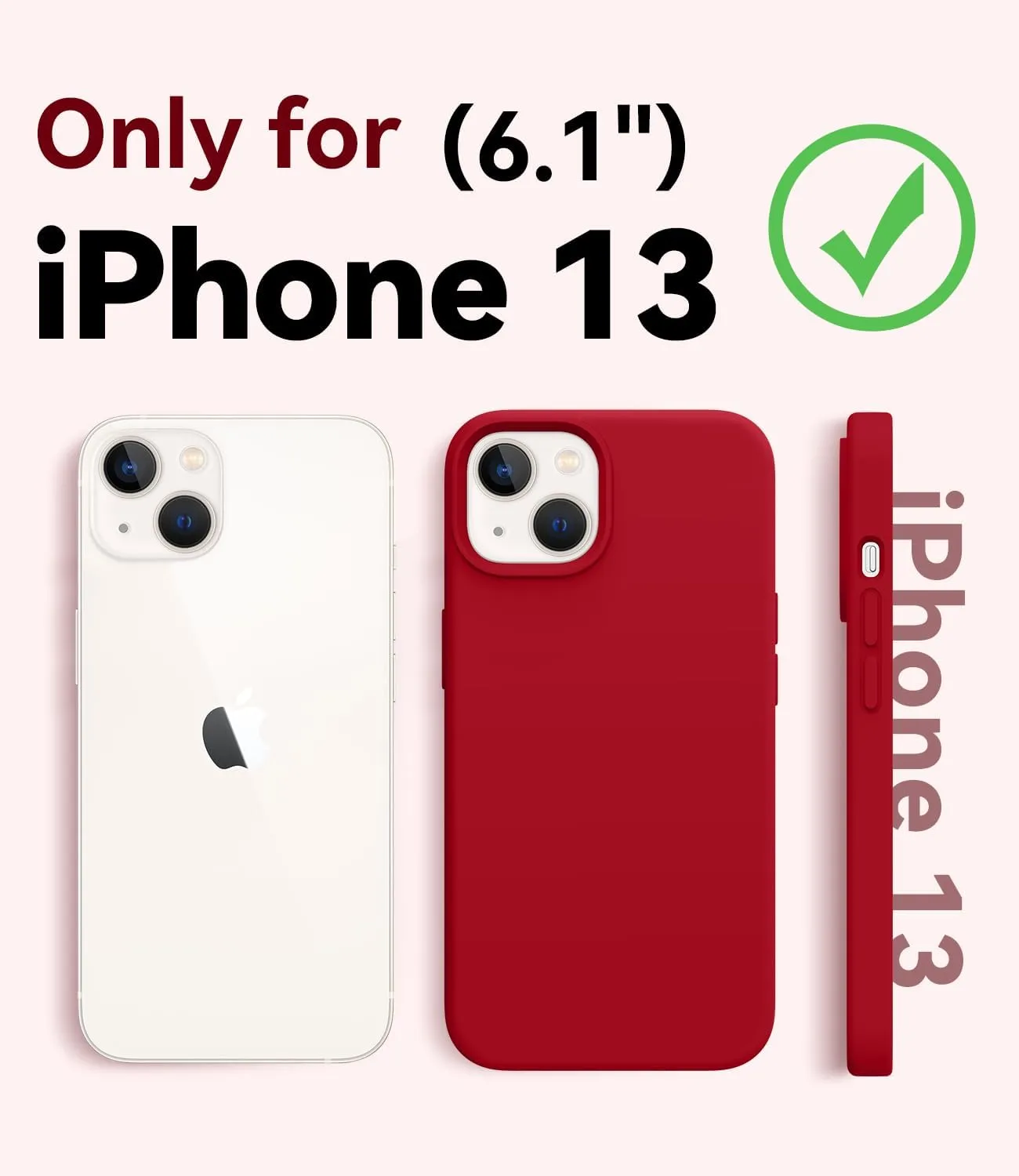 AOTESIER Magnetic for iPhone 13 Case, [Compatible with MagSafe][Military Shockproof Protection] Silicone Case with Soft Microfiber Lining, Camera & Screen Protection 6.1 inch, Deed Red