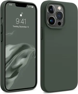 AOTESIER Magnetic for iPhone 13 Pro Max Phone Case, [Compatible with MagSafe][Military Shockproof Protection] Silicone Case with Soft Anti-Scratch Microfiber Lining, 6.7 inch, Alpine Green