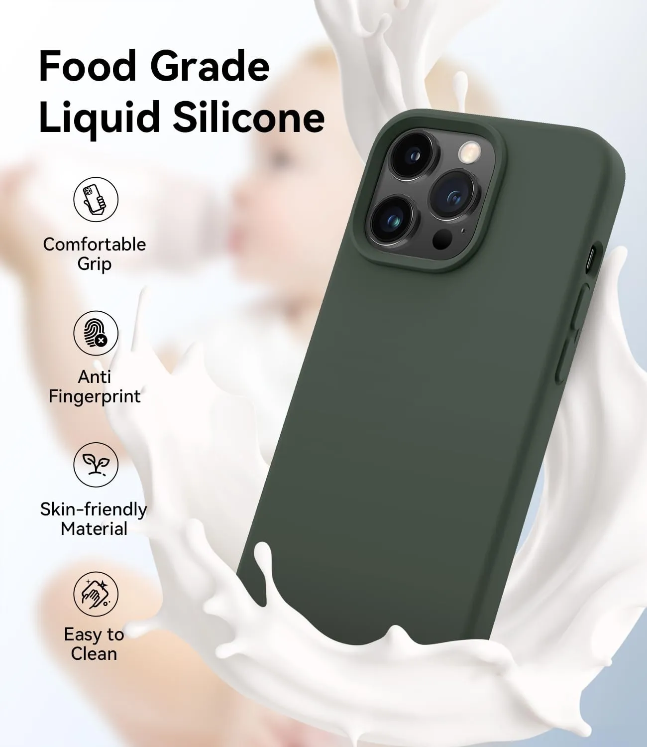 AOTESIER Magnetic for iPhone 13 Pro Max Phone Case, [Compatible with MagSafe][Military Shockproof Protection] Silicone Case with Soft Anti-Scratch Microfiber Lining, 6.7 inch, Alpine Green