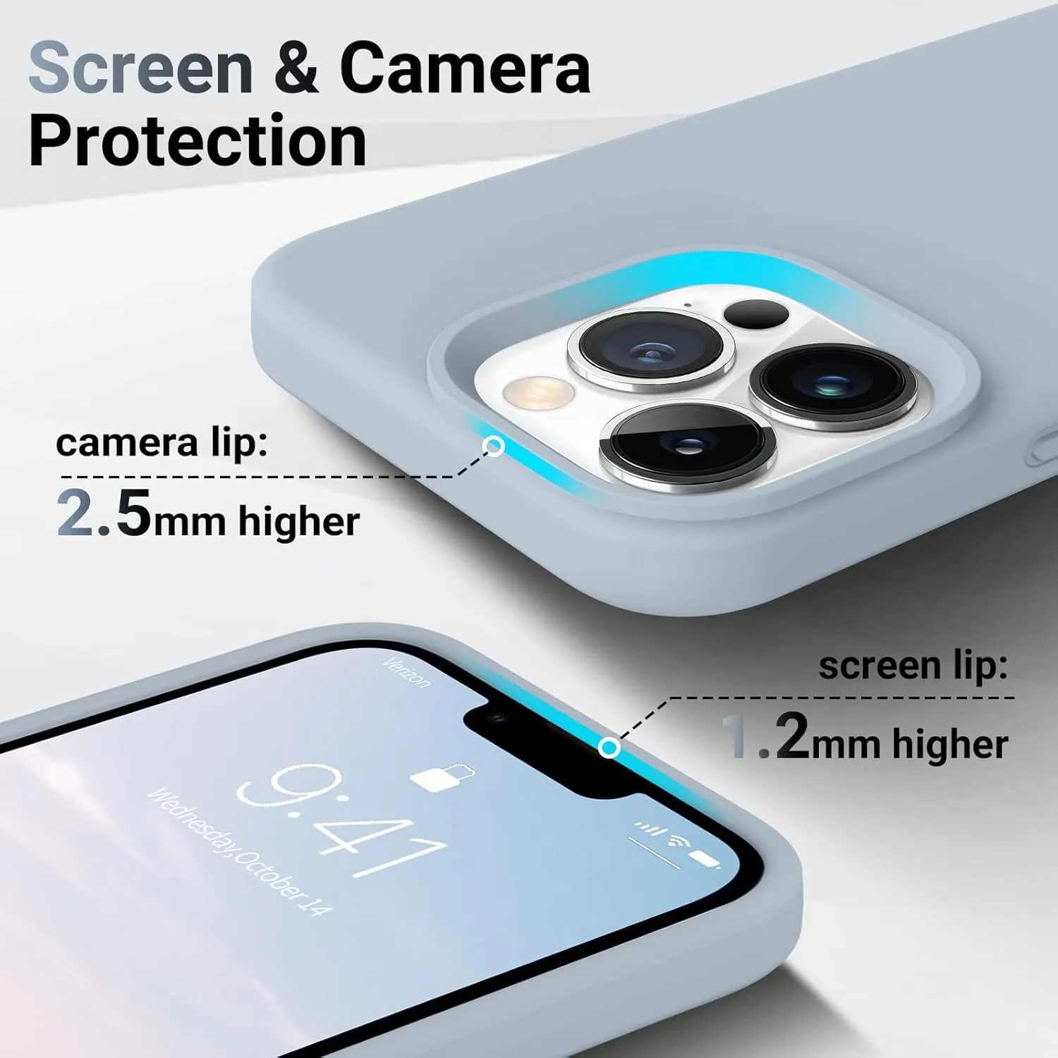 AOTESIER Magnetic for iPhone 13 Pro Max Phone Case, [Compatible with MagSafe][Military Shockproof Protection] Silicone Case with Soft Anti-Scratch Microfiber Lining, 6.7 inch, Baby Blue