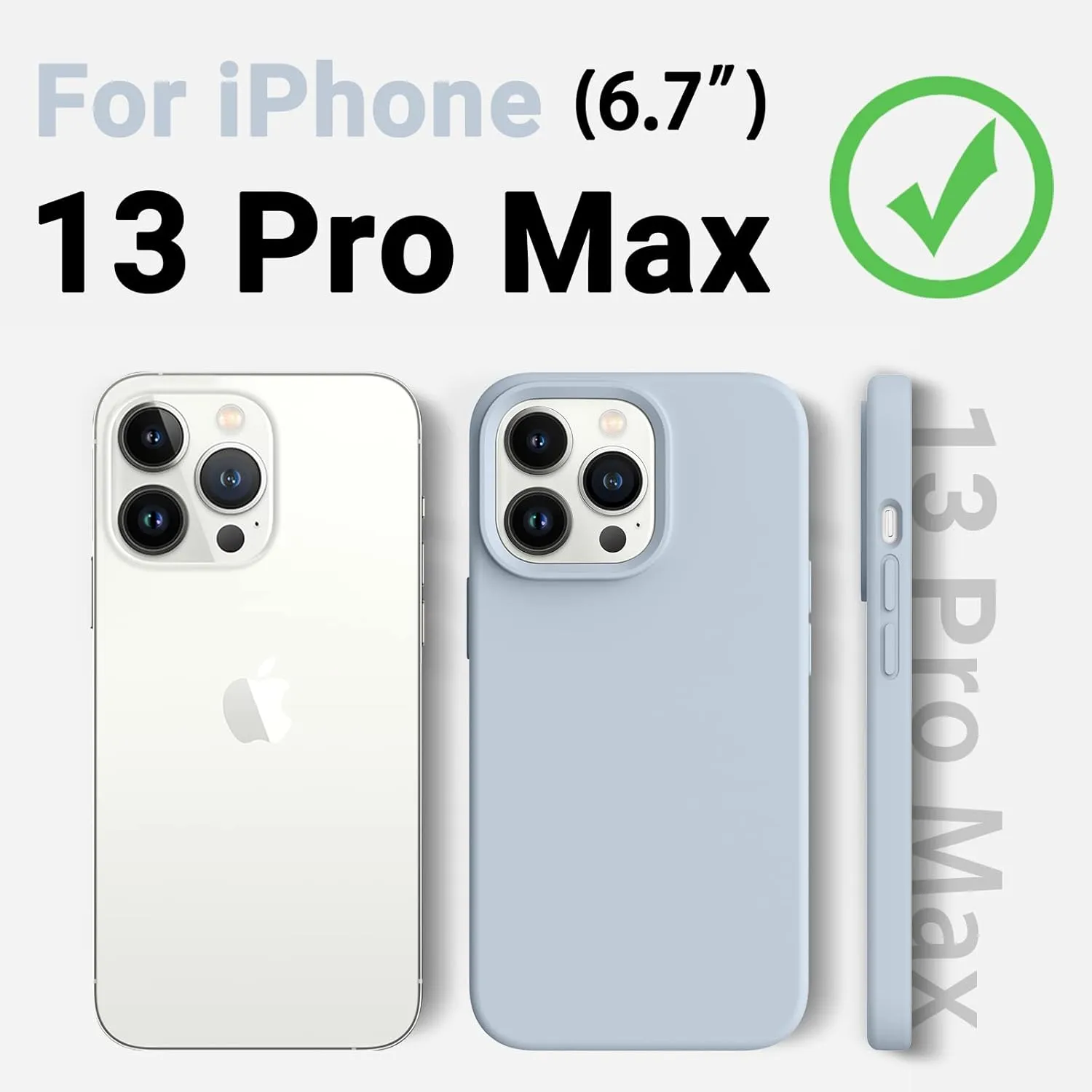 AOTESIER Magnetic for iPhone 13 Pro Max Phone Case, [Compatible with MagSafe][Military Shockproof Protection] Silicone Case with Soft Anti-Scratch Microfiber Lining, 6.7 inch, Baby Blue