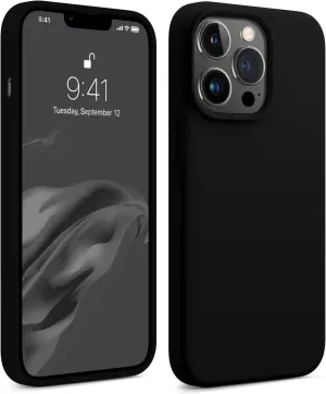 AOTESIER Magnetic for iPhone 13 Pro Max Phone Case, [Compatible with MagSafe][Military Shockproof Protection] Silicone Case with Soft Anti-Scratch Microfiber Lining, 6.7 inch, Black