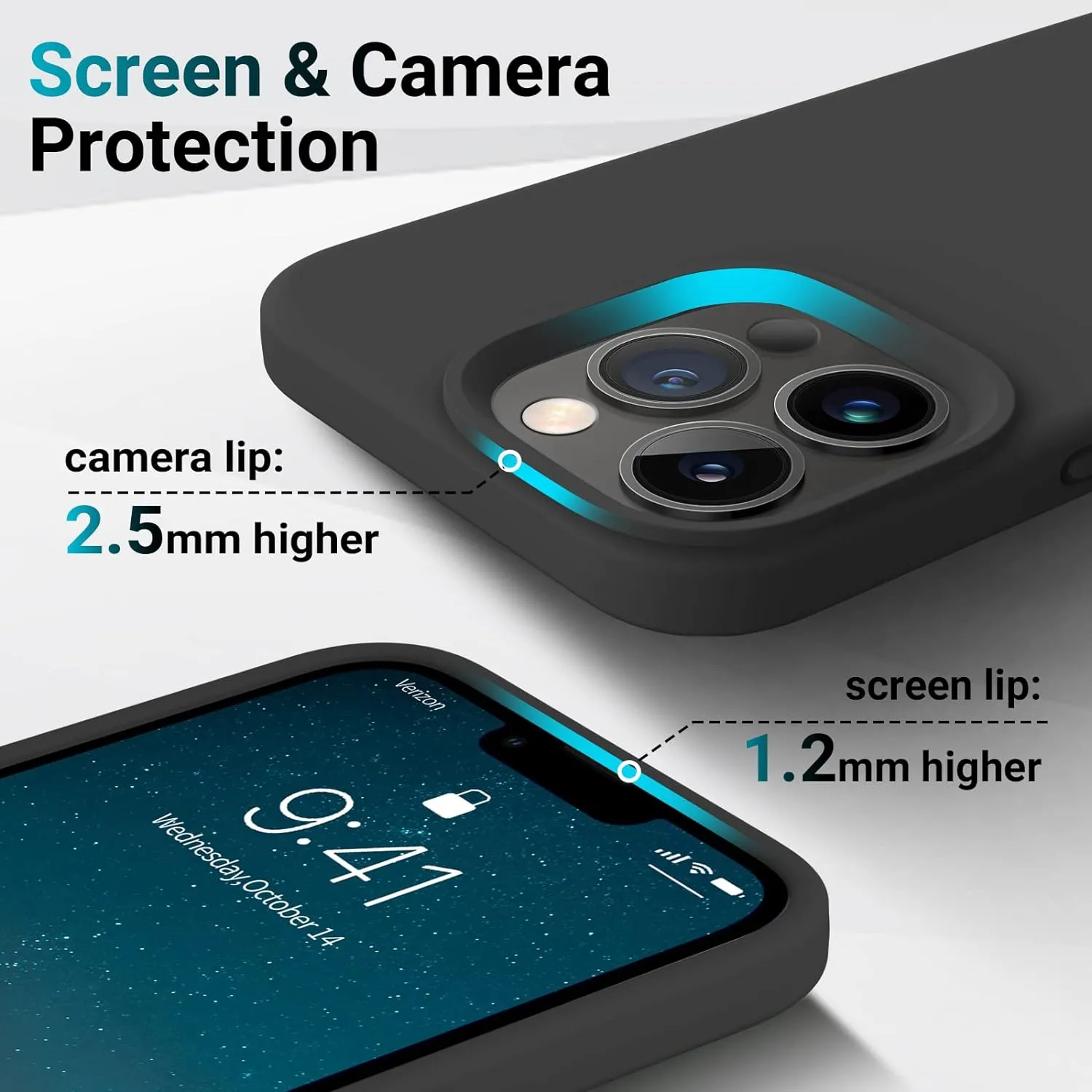 AOTESIER Magnetic for iPhone 13 Pro Max Phone Case, [Compatible with MagSafe][Military Shockproof Protection] Silicone Case with Soft Anti-Scratch Microfiber Lining, 6.7 inch, Black