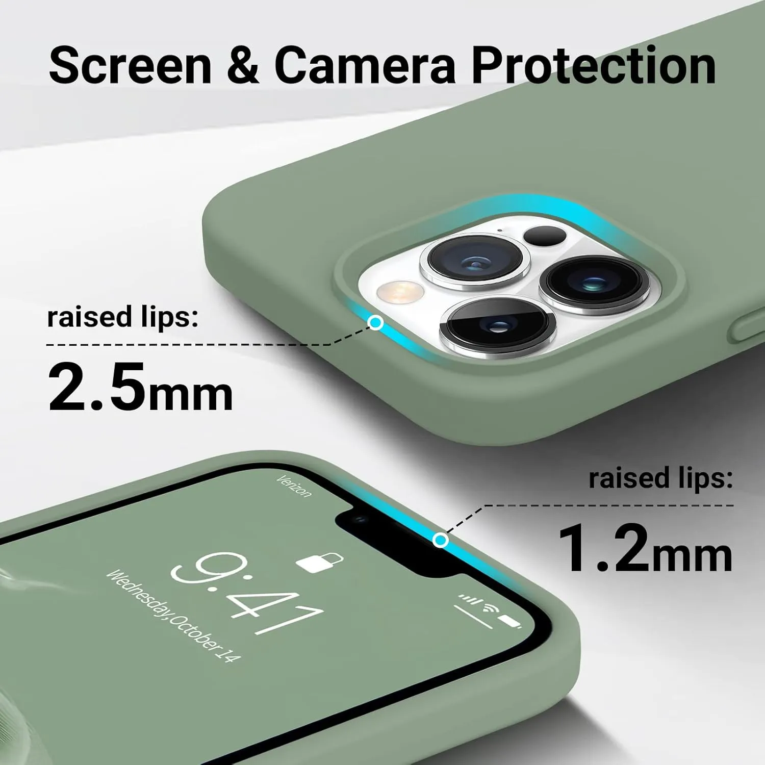 AOTESIER Magnetic for iPhone 13 Pro Max Phone Case, [Compatible with MagSafe][Military Shockproof Protection] Silicone Case with Soft Anti-Scratch Microfiber Lining, 6.7 inch, Calke Green