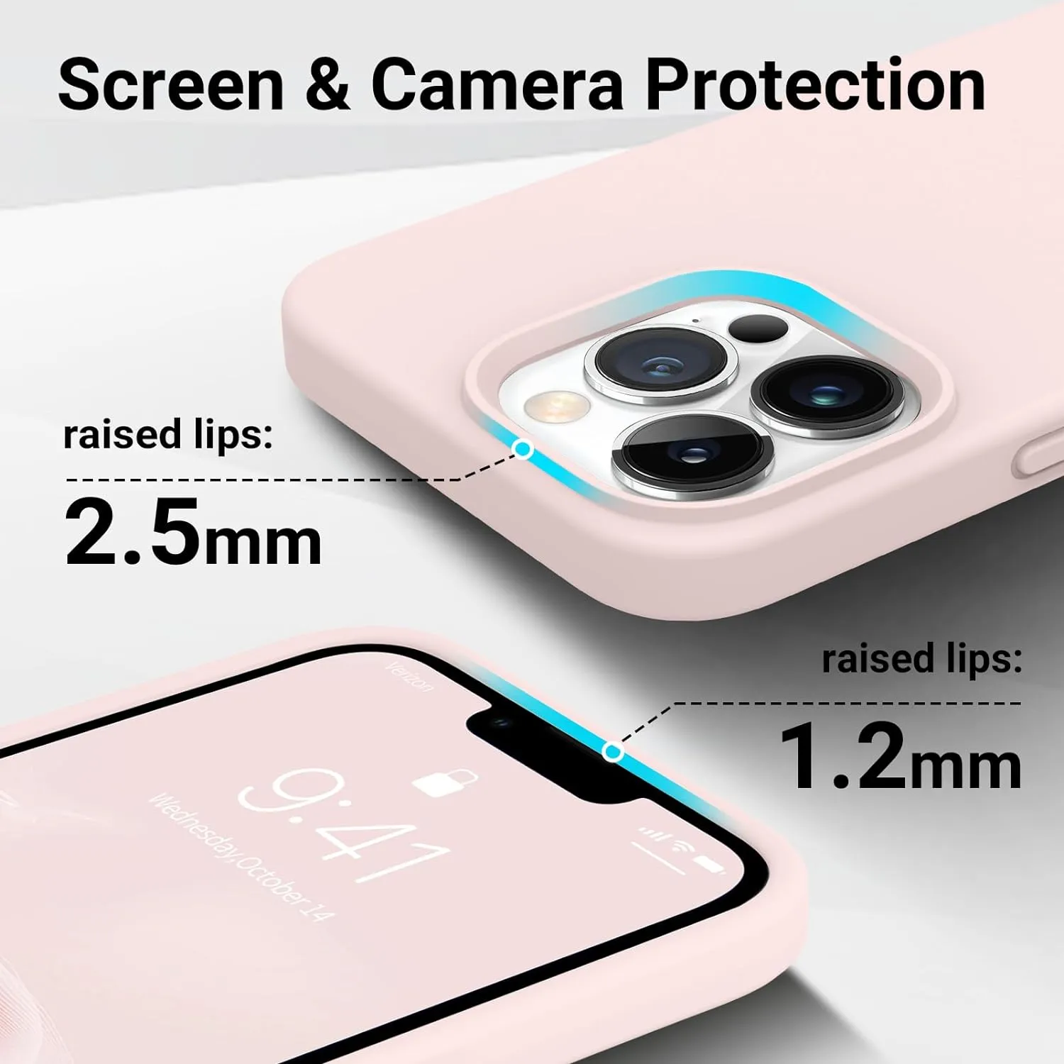 AOTESIER Magnetic for iPhone 13 Pro Max Phone Case, [Compatible with MagSafe][Military Shockproof Protection] Silicone Case with Soft Anti-Scratch Microfiber Lining, 6.7 inch, Chalk Pink