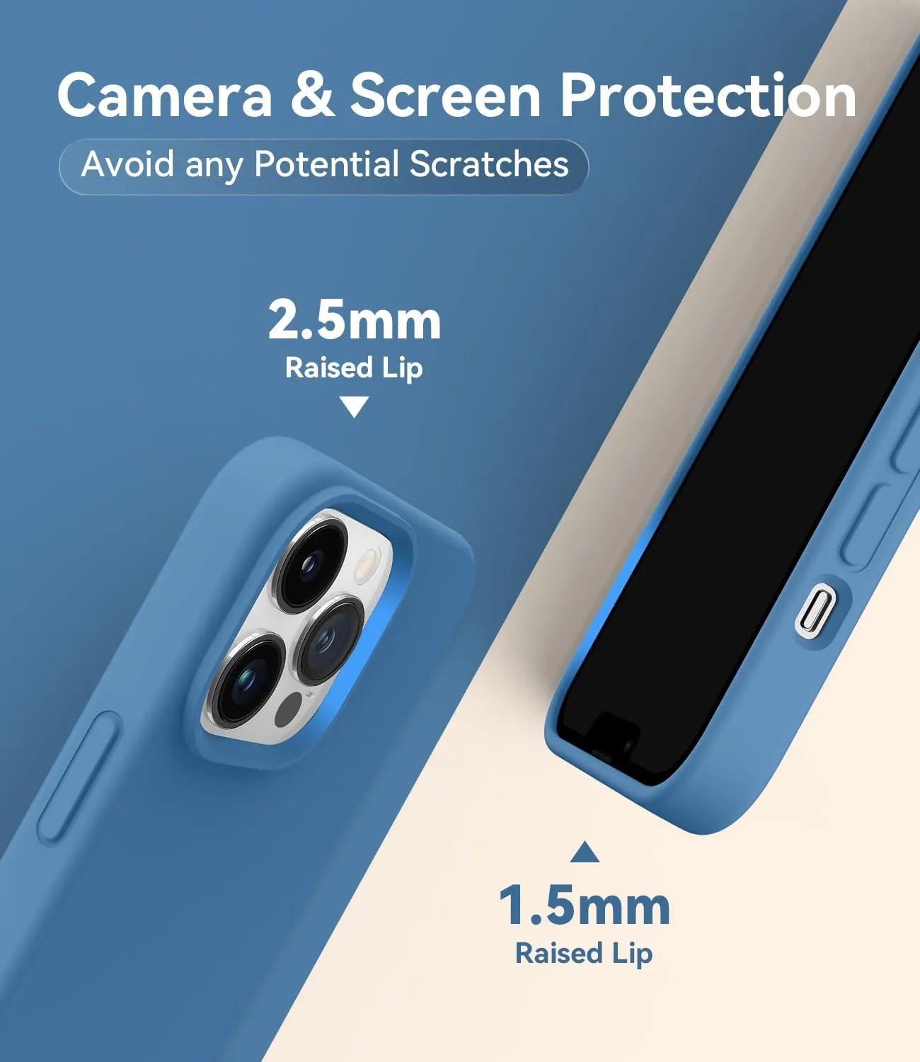 AOTESIER Magnetic for iPhone 13 Pro Phone Case, [Compatible with MagSafe][Military Shockproof Protection] Silicone Case with Soft Microfiber Lining, Camera & Screen Protection 6.1 inch, Azure Blue