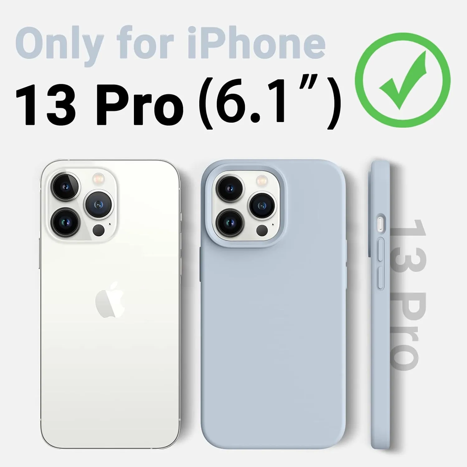 AOTESIER Magnetic for iPhone 13 Pro Phone Case, [Compatible with MagSafe][Military Shockproof Protection] Silicone Case with Soft Microfiber Lining, Camera & Screen Protection 6.1 inch, Baby Blue