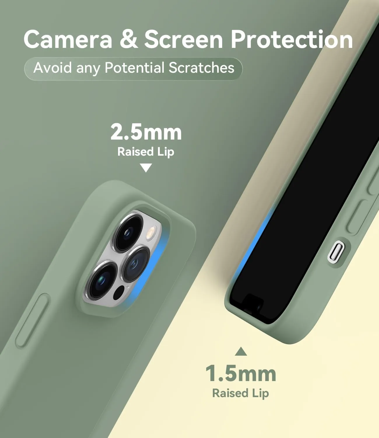 AOTESIER Magnetic for iPhone 13 Pro Phone Case, [Compatible with MagSafe][Military Shockproof Protection] Silicone Case with Soft Microfiber Lining, Camera & Screen Protection 6.1 inch, Calke Green