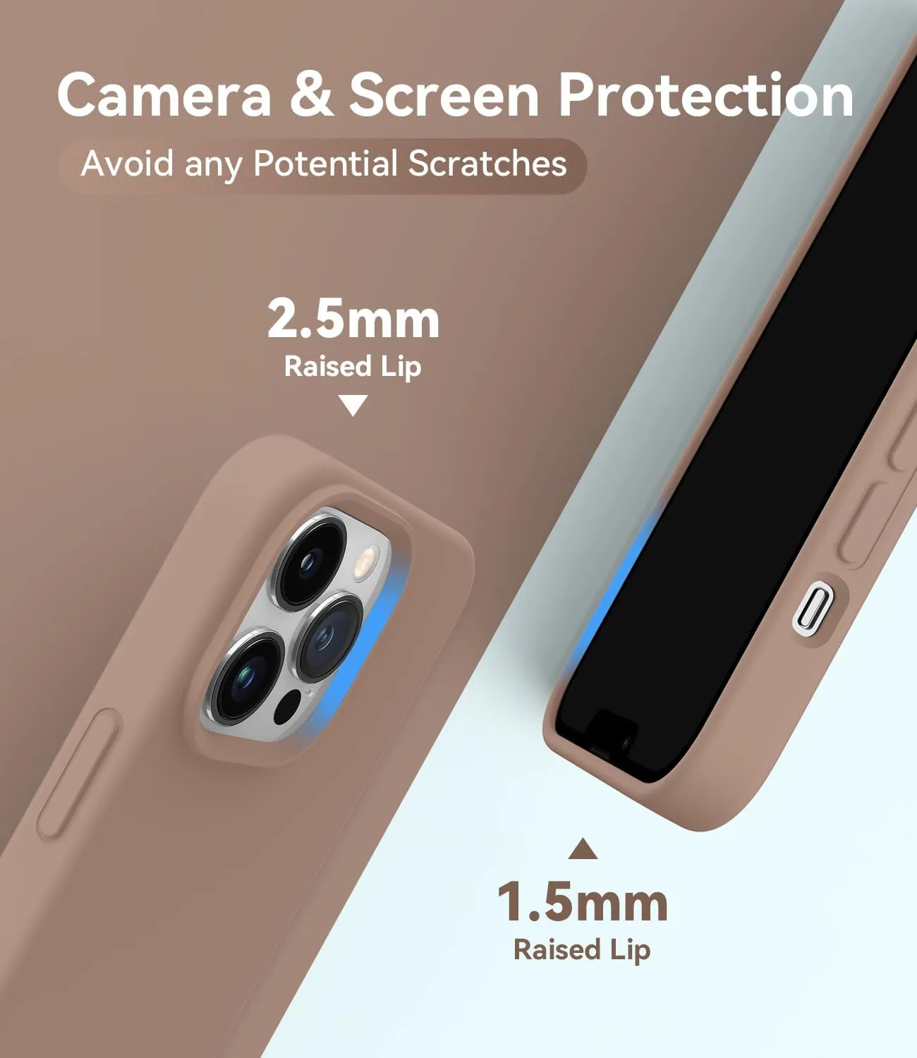 AOTESIER Magnetic for iPhone 13 Pro Phone Case, [Compatible with MagSafe][Military Shockproof Protection] Silicone Case with Soft Microfiber Lining, Camera & Screen Protection 6.1 inch, Light Brown