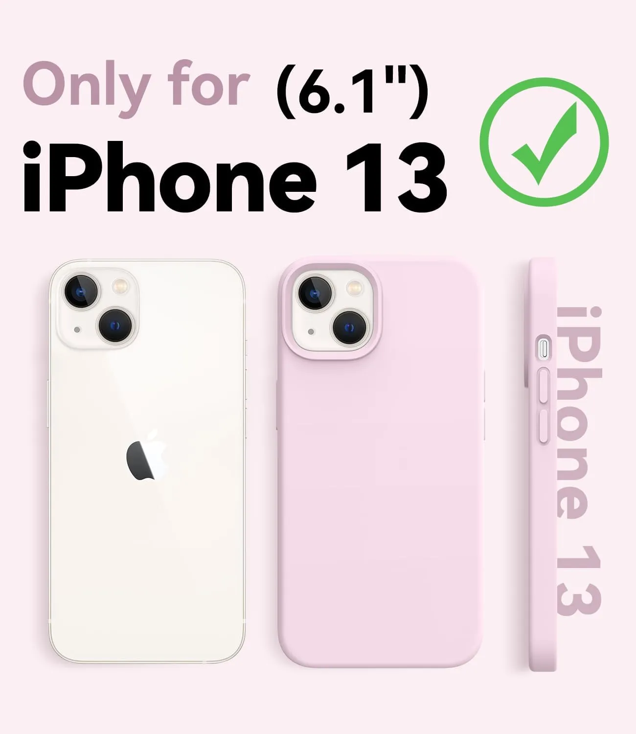AOTESIER Magnetic Series for iPhone 13 Case, [Compatible with MagSafe] Full Body Shockproof Protective Silicone Phone Case with Anti-Scratch Microfiber Lining, 6.1 inch, Ice Pink