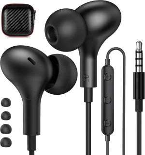 APETOO Wired Earbuds in-Ear Headphones for Mackbook Pro Air Laptop,Noise Isolation Earphones Corded 3.5mm Jack Plug-in Ear Buds Mic Volume Control for iPhone,Samsung,Android,Gaming Console,Kids,School