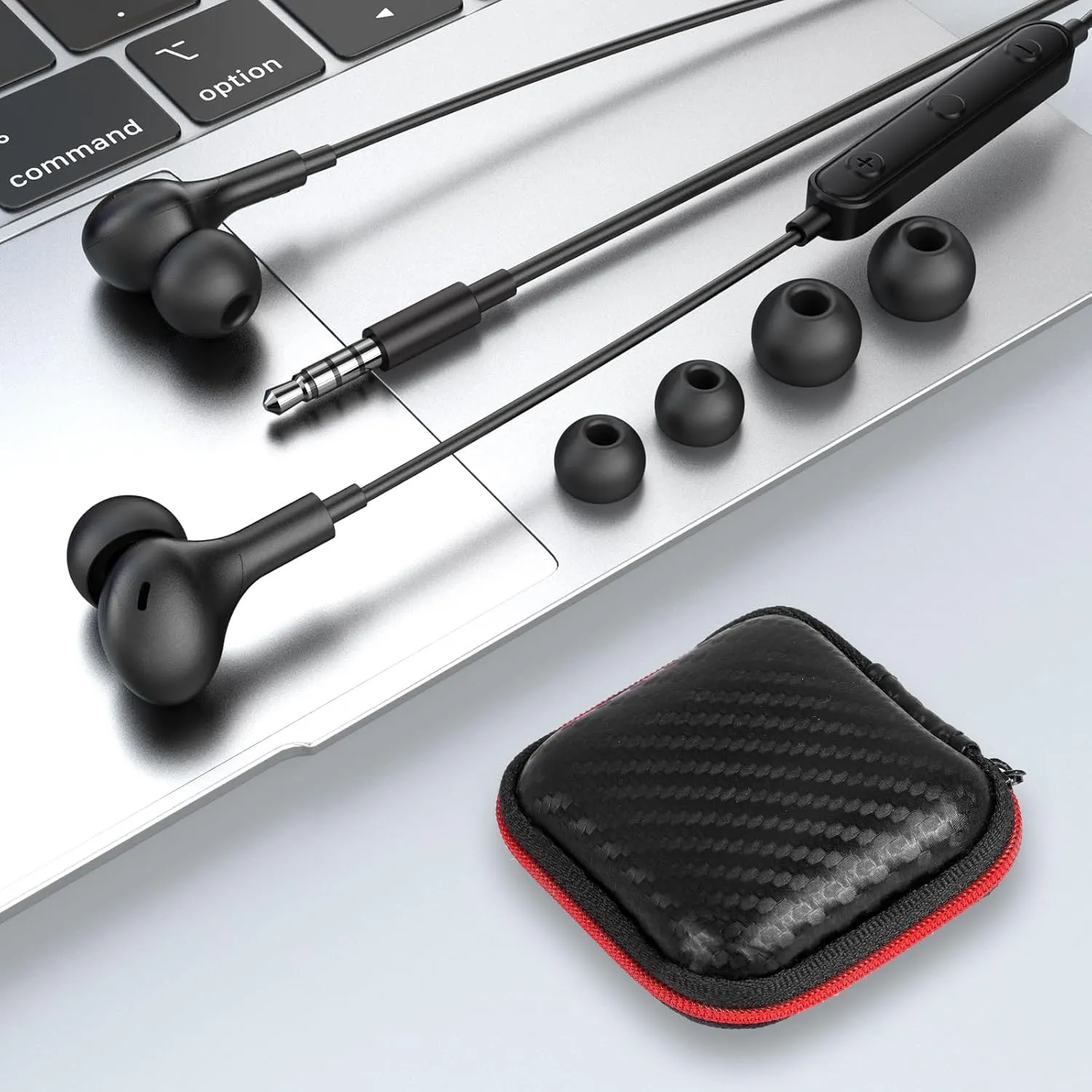 APETOO Wired Earbuds in-Ear Headphones for Mackbook Pro Air Laptop,Noise Isolation Earphones Corded 3.5mm Jack Plug-in Ear Buds Mic Volume Control for iPhone,Samsung,Android,Gaming Console,Kids,School