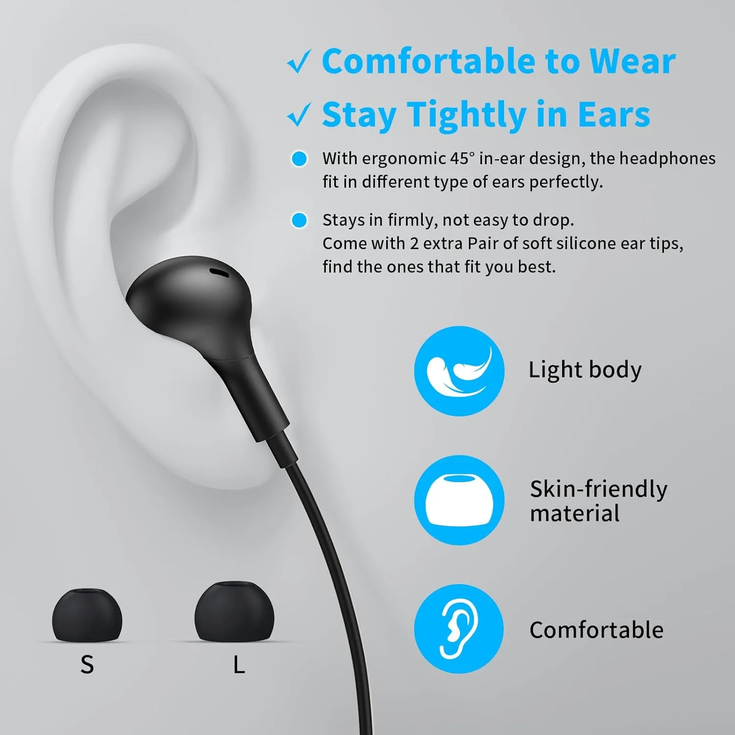 APETOO Wired Earbuds in-Ear Headphones for Mackbook Pro Air Laptop,Noise Isolation Earphones Corded 3.5mm Jack Plug-in Ear Buds Mic Volume Control for iPhone,Samsung,Android,Gaming Console,Kids,School