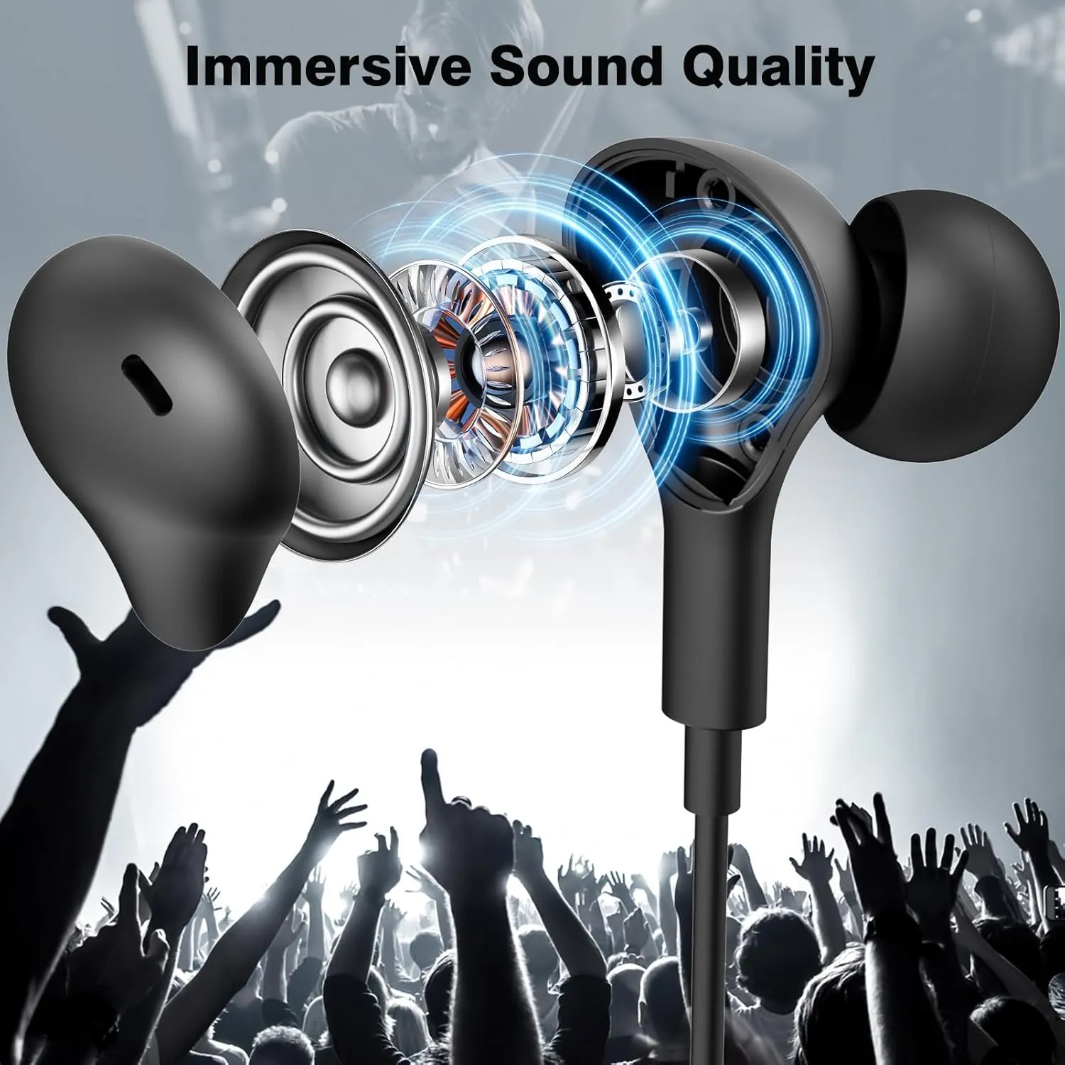 APETOO Wired Earbuds in-Ear Headphones for Mackbook Pro Air Laptop,Noise Isolation Earphones Corded 3.5mm Jack Plug-in Ear Buds Mic Volume Control for iPhone,Samsung,Android,Gaming Console,Kids,School