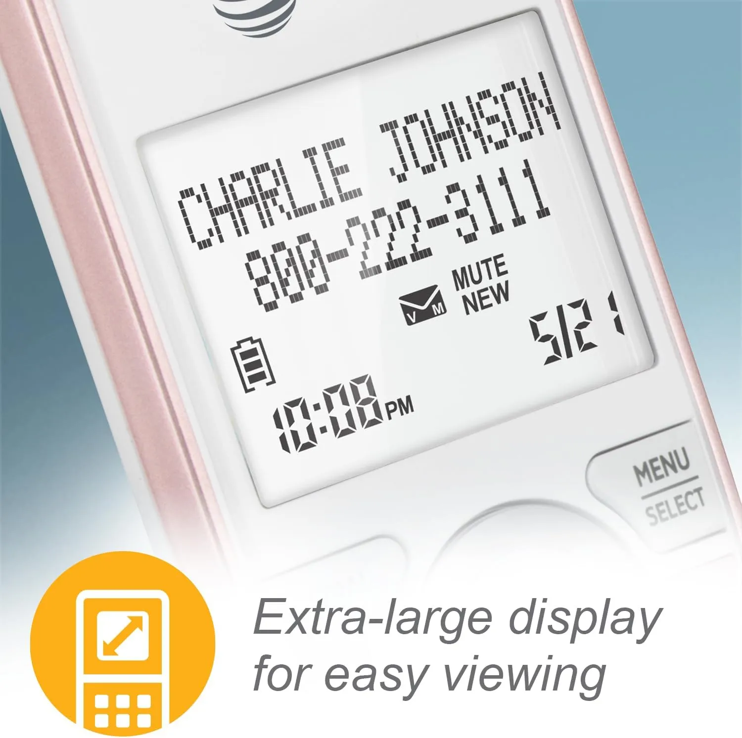 AT&T CL82257 DECT 6.0 2-Handset Cordless Phone for Home with Answering Machine, Call Blocking, Caller ID Announcer, Intercom and Long Range, Rose Gold