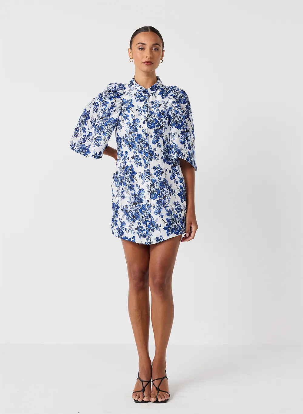 Augusta Silk Linen Micro Mini Shirt Dress