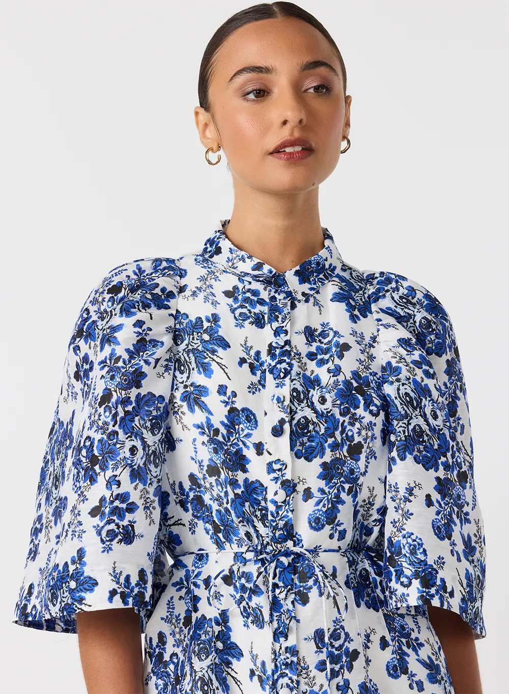 Augusta Silk Linen Micro Mini Shirt Dress