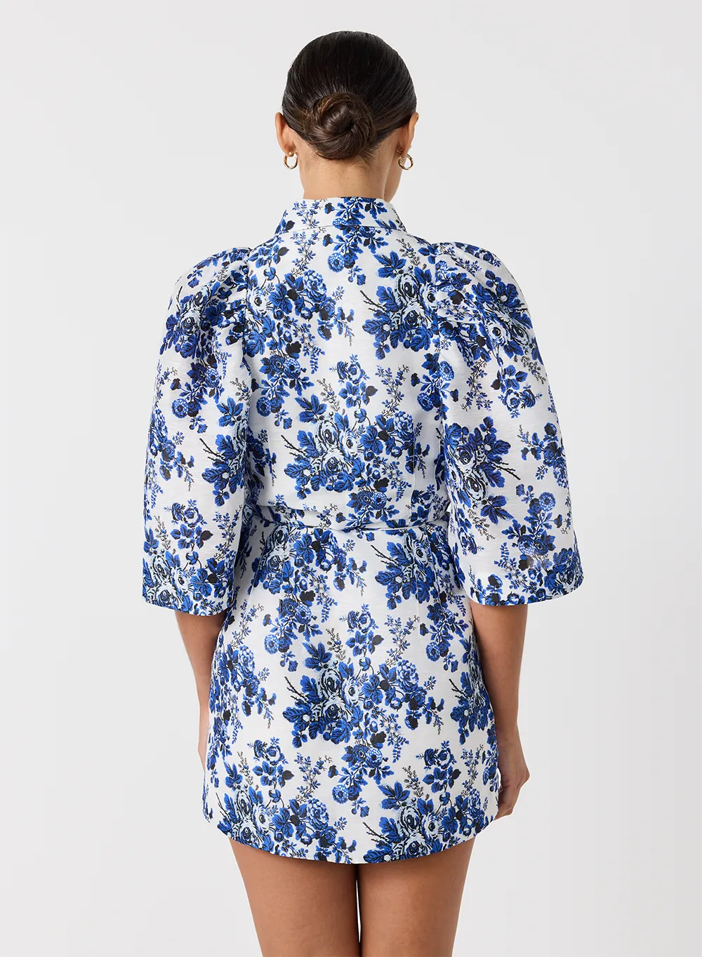 Augusta Silk Linen Micro Mini Shirt Dress