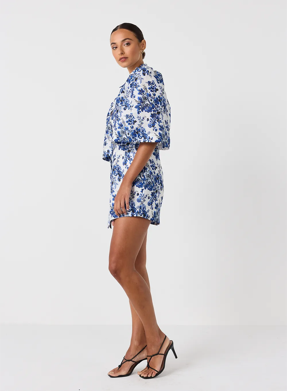 Augusta Silk Linen Micro Mini Shirt Dress