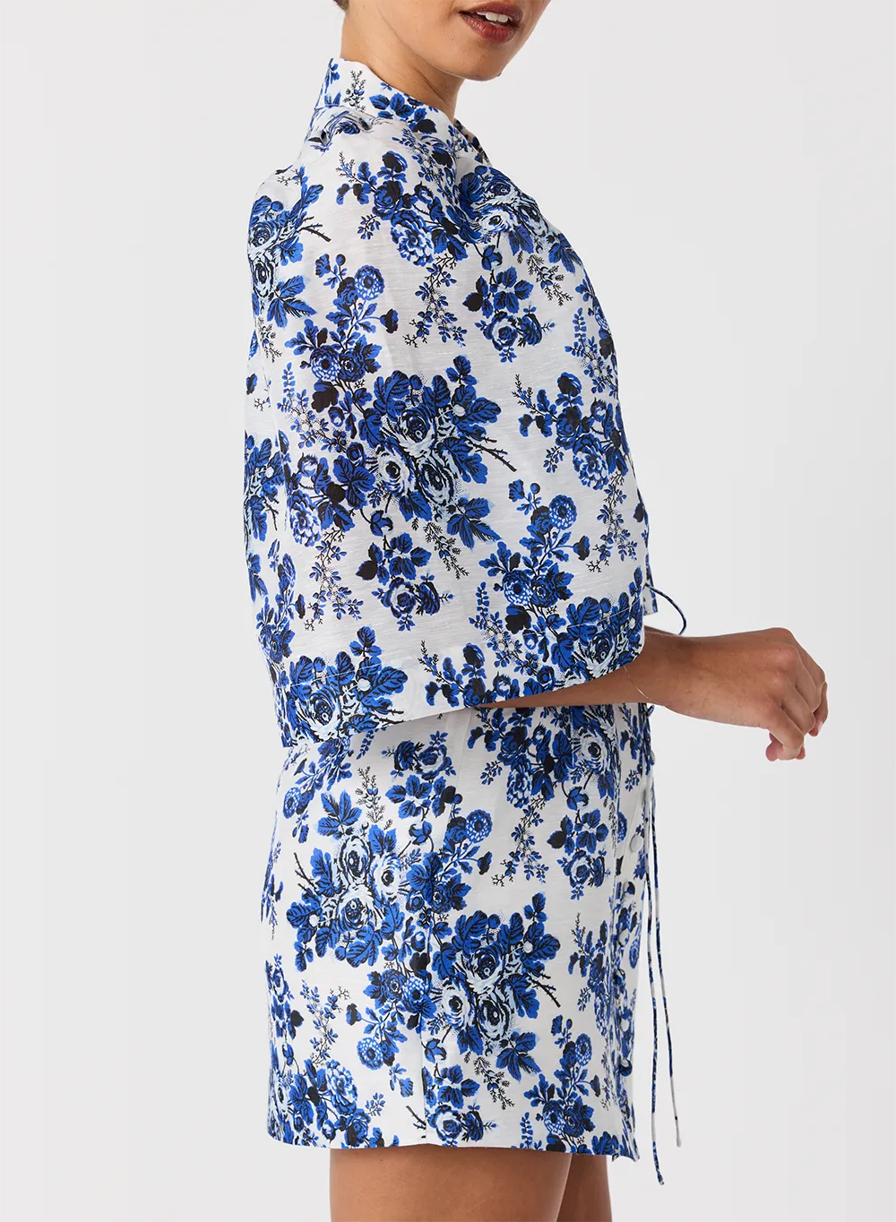 Augusta Silk Linen Micro Mini Shirt Dress