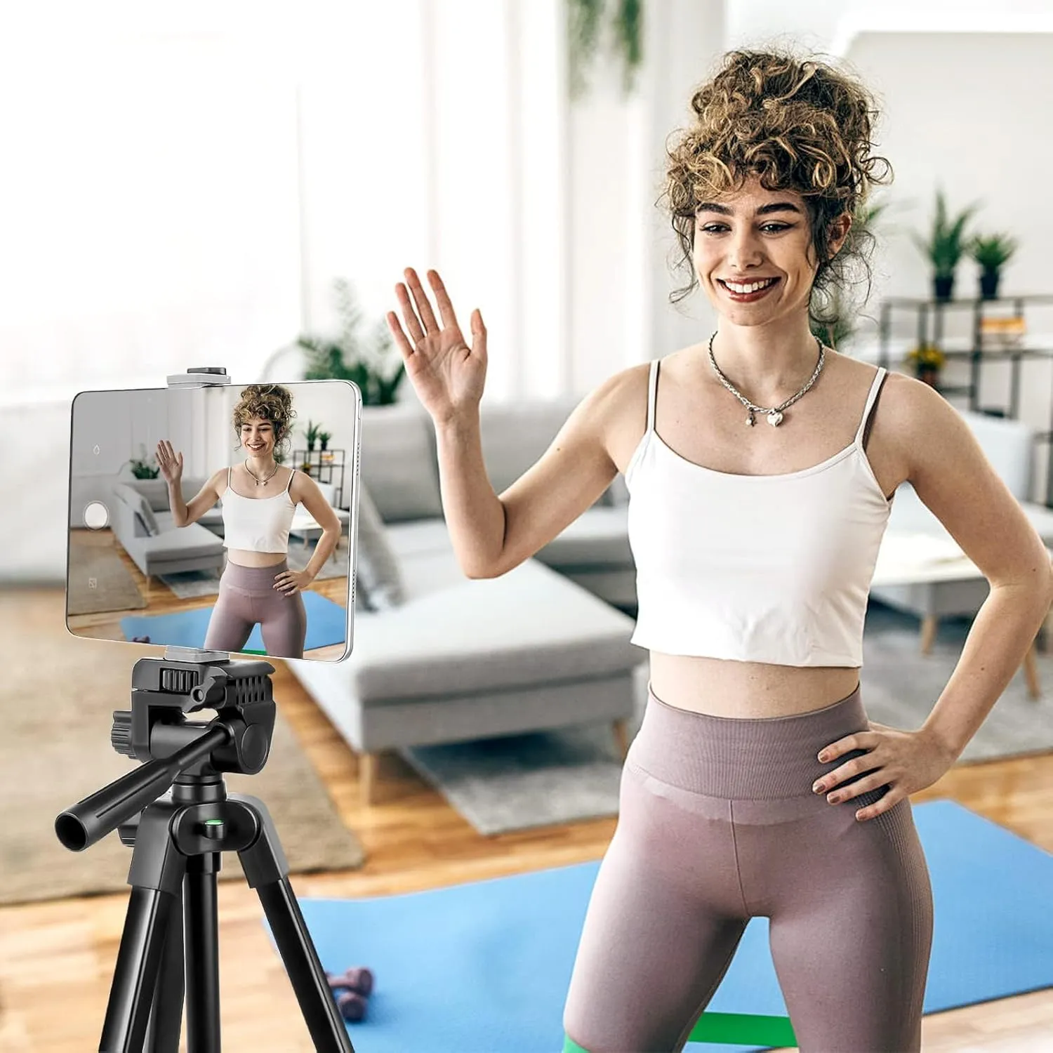 Aureday Phone Tripod Stand, 64 Extendable Cell Phone&Camera Tripod with Wireless Remote and Phone Holder, Aluminum iPad Tripod for Video Recording/Selfies/Live Stream/Vlogging