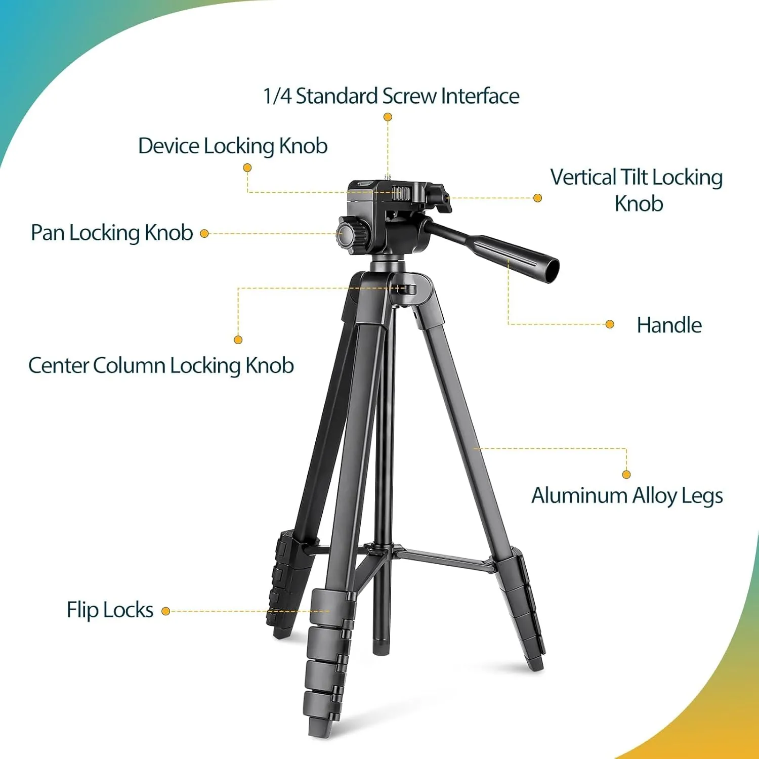 Aureday Phone Tripod Stand, 64 Extendable Cell Phone&Camera Tripod with Wireless Remote and Phone Holder, Aluminum iPad Tripod for Video Recording/Selfies/Live Stream/Vlogging