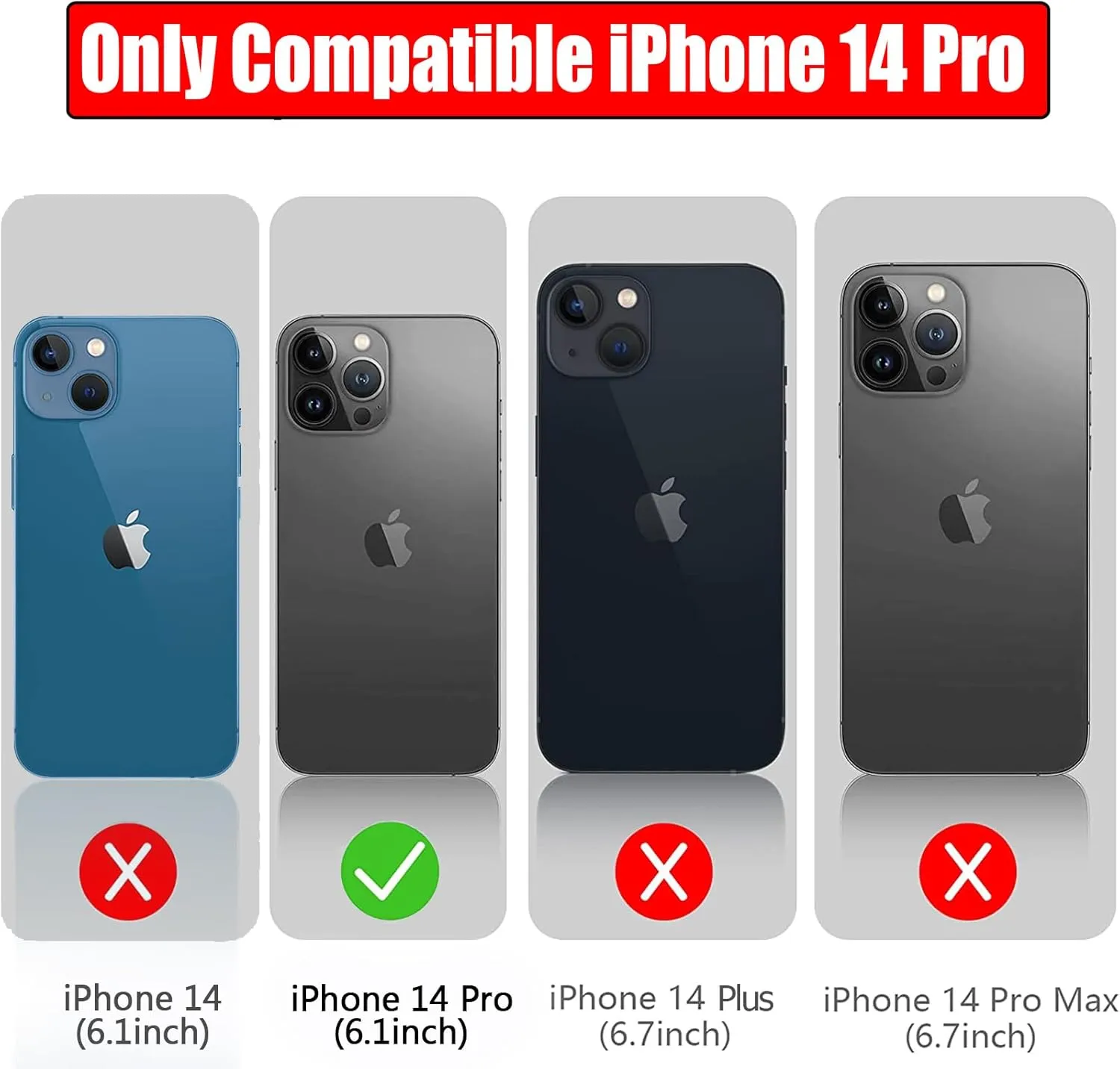 Battery Case for iPhone 14 Pro, Full Encircle 10000mAh High Capacity Rechargeable Portable Charger Case Extended Battery Pack for iPhone 14 Pro (6.1 inch) Wireless Charging Case with Carplay-Black
