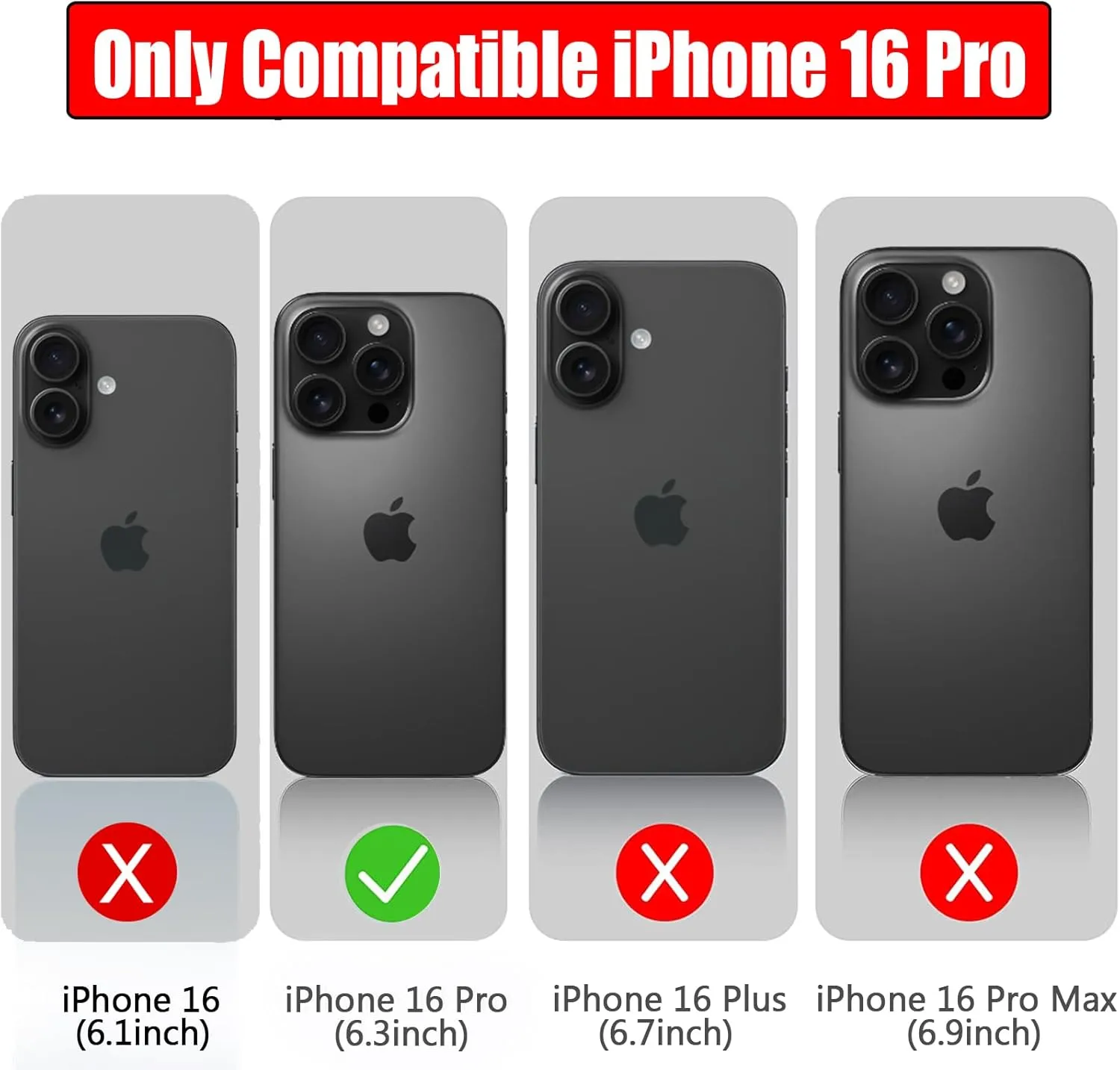 Battery Case for iPhone 16 Pro, Full Encircle 10000mAh High Capacity Rechargeable Portable Charger Case Extended Battery Pack for iPhone 16 Pro (6.3 inch) Wireless Charging Case with Carplay-Black