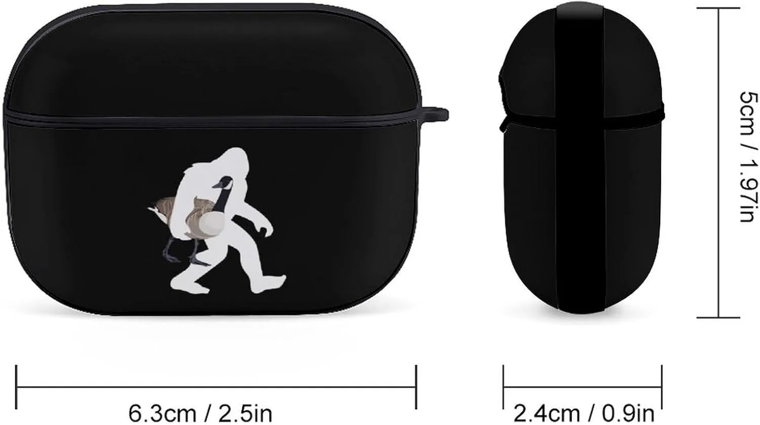 Bigfoot Carrying Canadian Goose Compatible with AirPods 2 Case Cover with Keychain Hard Shell Pro Headset Covers Protective Accessories