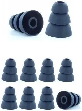 Black, Large - Earphones Plus Brand, Triple Flange Replacement Ear Tips, Earbuds for in-Ear Earphones. (See Fit Information in Details Below)