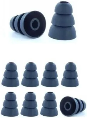 Black, Large - Earphones Plus Brand, Triple Flange Replacement Ear Tips, Earbuds for in-Ear Earphones. (See Fit Information in Details Below)