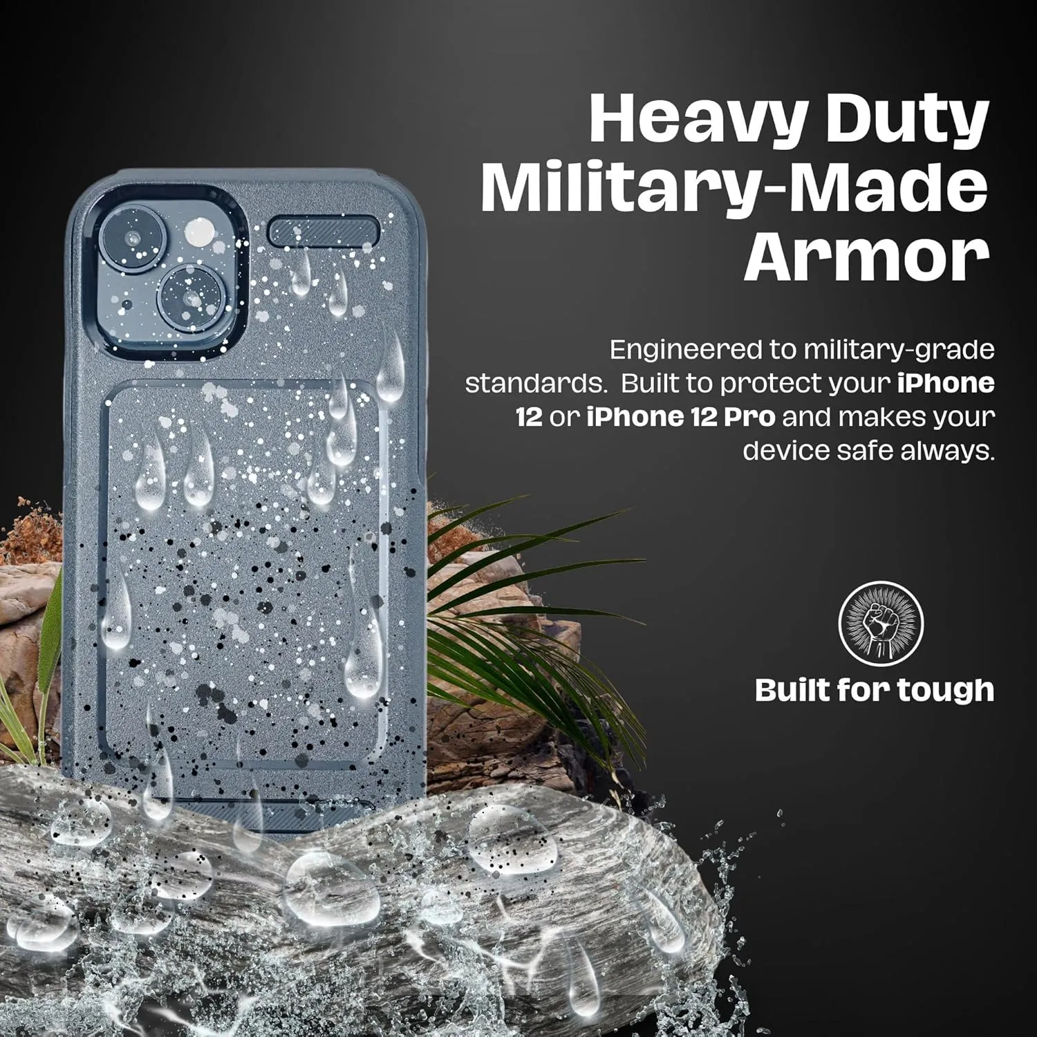Black Silicone Phone Case for iPhone 12 Case & iPhone12 Pro - Shockproof, Slim Fit & Non Slip Grip Cell Phone Basic Cases - Black Phonecase Rugged Style Design for Durable Cellphone Protector (6.1)