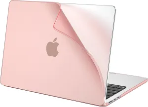 BlueSwan Case Compatible with MacBook Air 13.6 inch M4 M3 M2 2025 2024-2022 A3240 A3113 A2681, Flexible PP and Matte Anti-Fingerprint Air 13.6" Protective Case, Matte Pink
