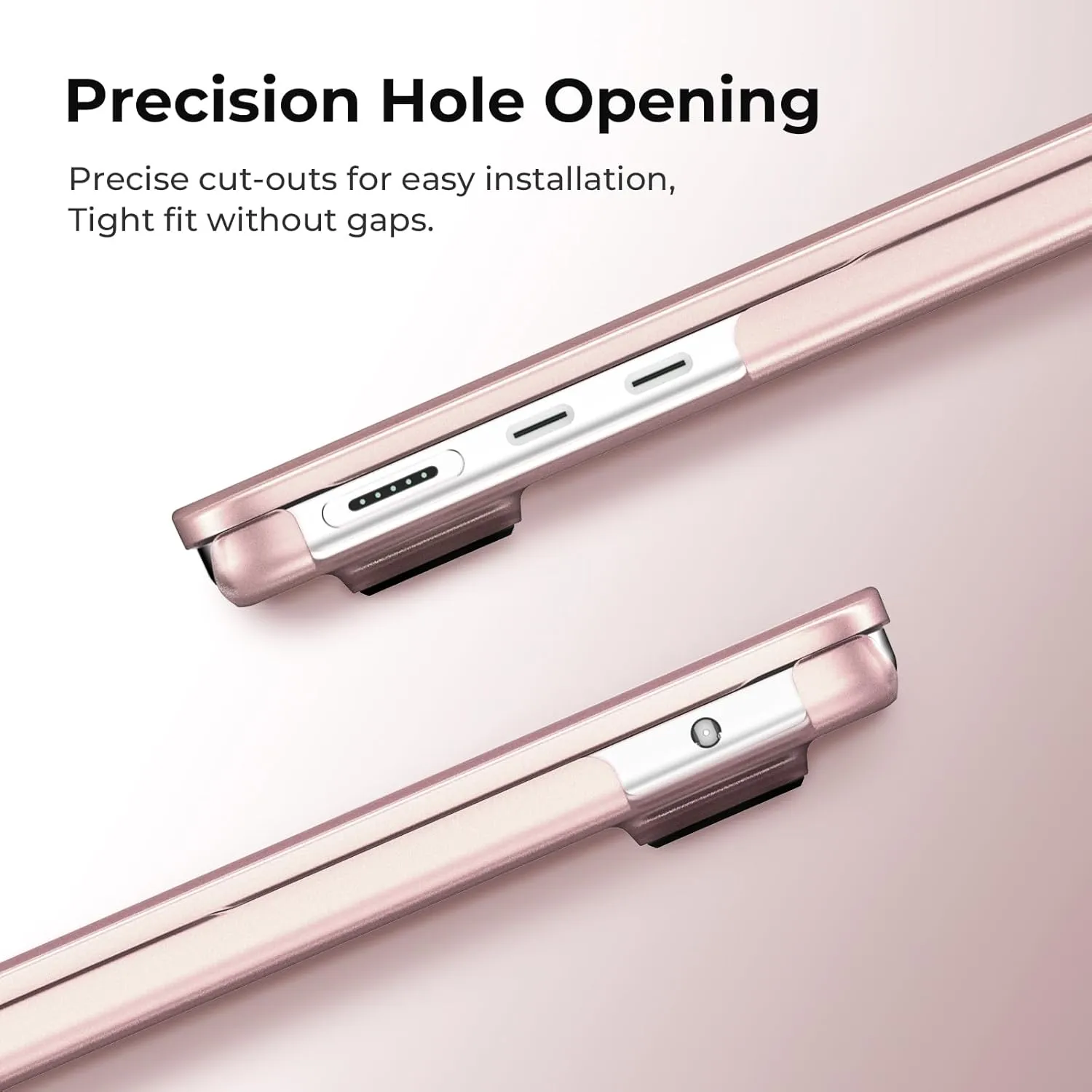 BlueSwan Case Compatible with MacBook Air 13.6 inch M4 M3 M2 2025 2024-2022 A3240 A3113 A2681, Flexible PP and Matte Anti-Fingerprint Air 13.6" Protective Case, Matte Pink