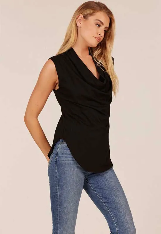 Bobi - Cowl Neck Tank Black