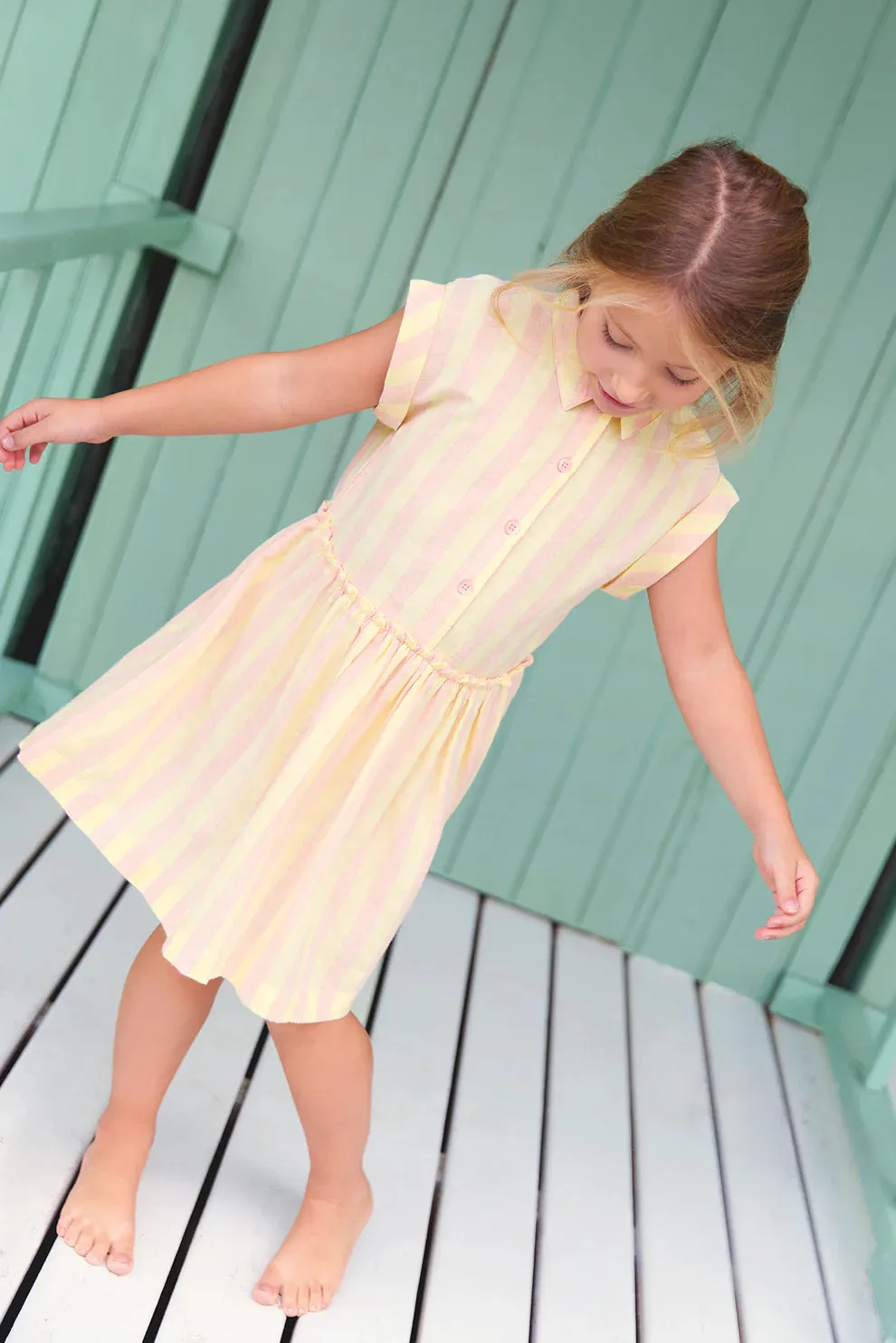 BONTON CLEM STRIPED COLLARED JUMPER