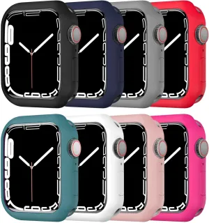 BOTOMALL 8 Pack Soft Bumper Compatible with Apple Watch Case,Flexible TPU Lightweight Smartwatch Protective Cover Kit for iWatch Ultra SE Series 10 9/8/7 6/5/4 3/2/1