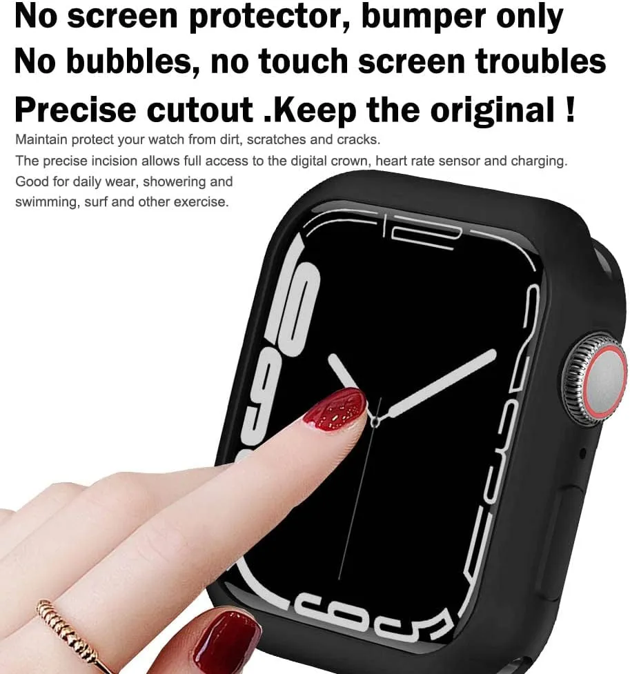 BOTOMALL 8 Pack Soft Bumper Compatible with Apple Watch Case,Flexible TPU Lightweight Smartwatch Protective Cover Kit for iWatch Ultra SE Series 10 9/8/7 6/5/4 3/2/1