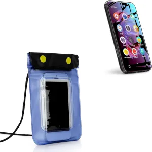 BoxWave Case Compatible with TIMMKOO WiFi Mp3 Player - AquaProof Pouch, Triple Sealed Waterproof Carrying Pouch Lanyard - Blue