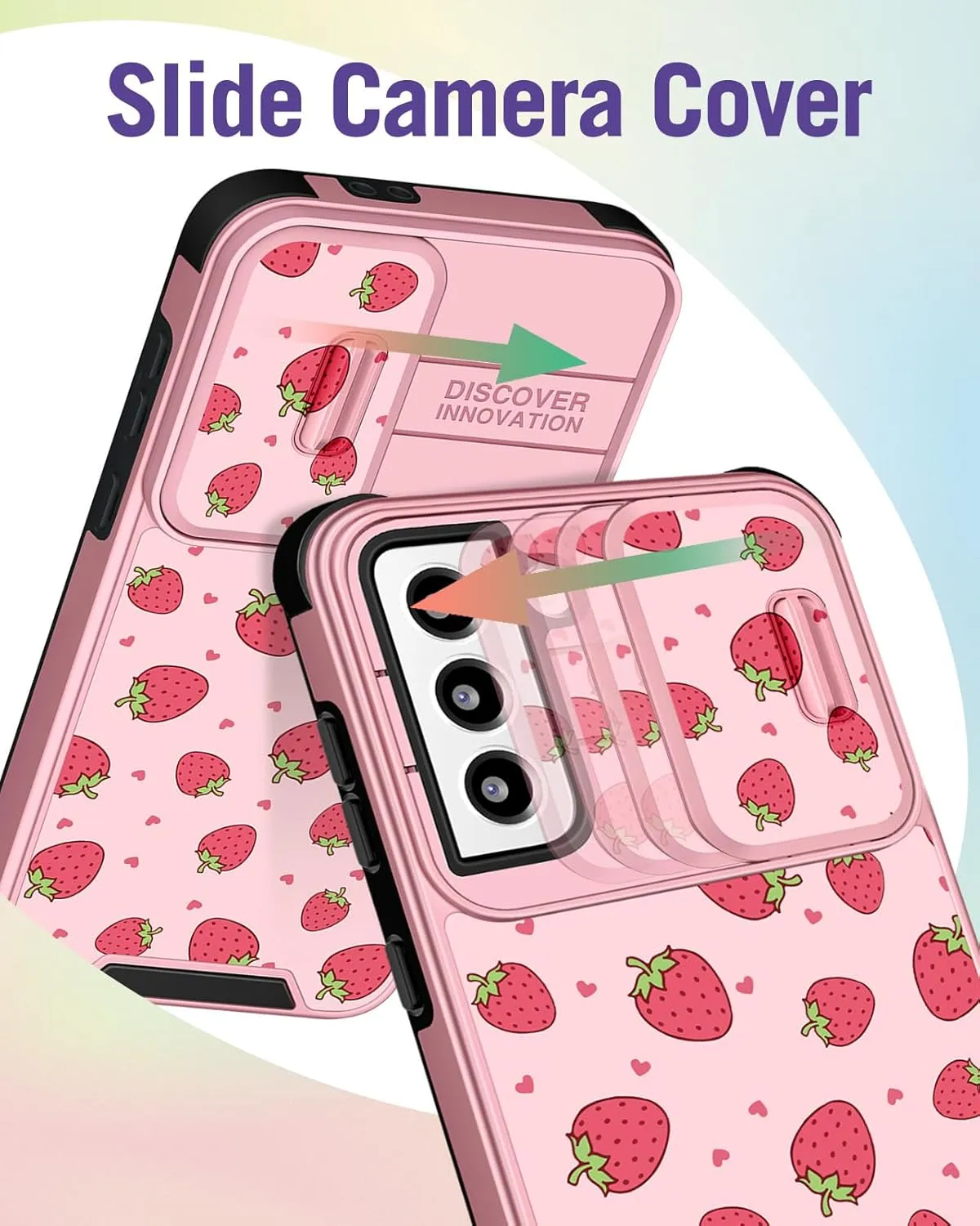 Buleens for Samsung Galaxy S21 Case 6.2 Inch - with Ring Stand & Camera Cover Aesthetic Cute Designed for Women Girls Girly Kawaii Pretty Strawberry for Samsung S21 Phone Case Compatible with Magsafe