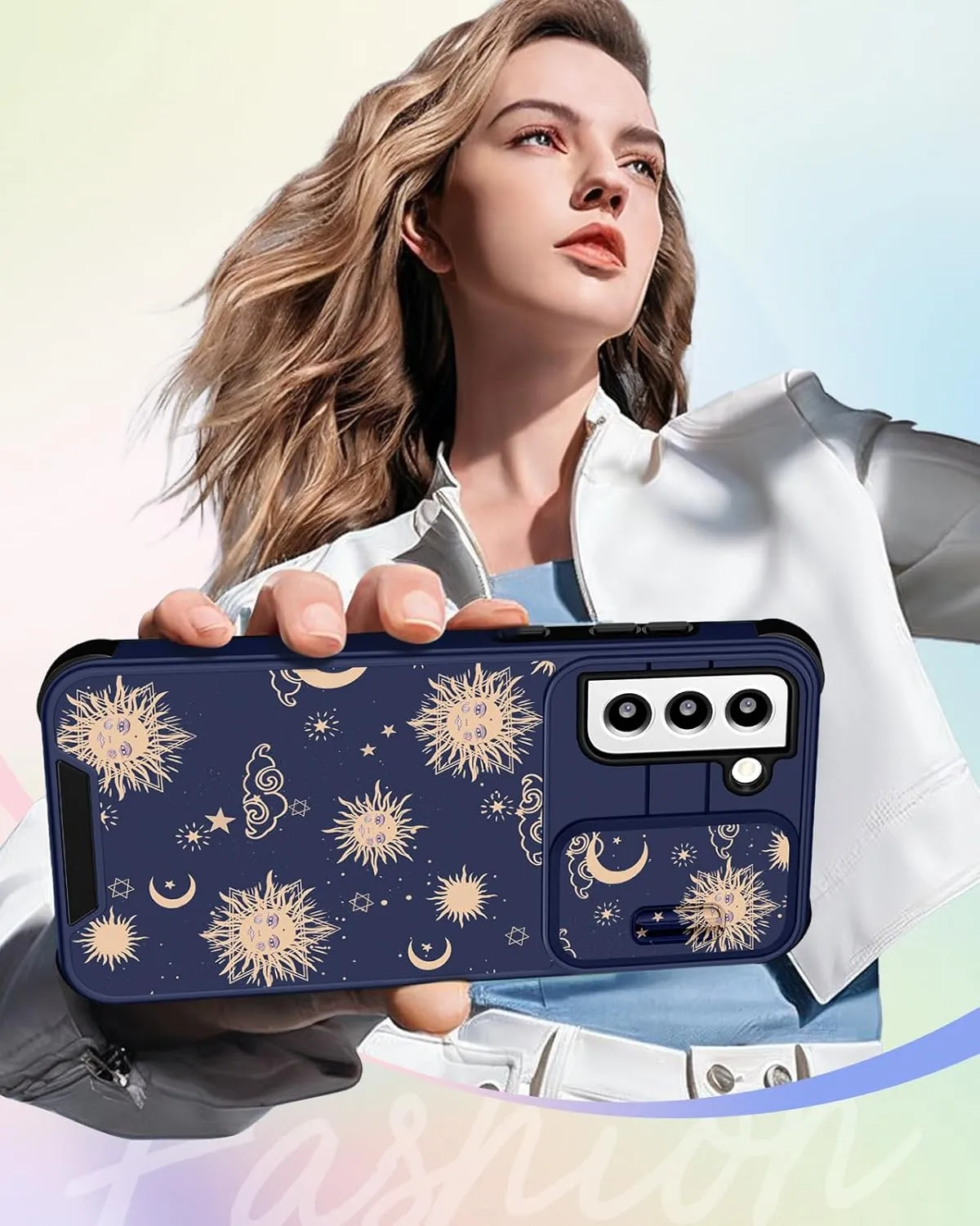 Buleens for Samsung Galaxy S21 Case 6.2 Inch - with Ring Stand & Camera Cover Aesthetic Cute Designed for Women Girls Girly Kawaii Sun Moon Stars for Samsung S21 Phone Case Compatible with Magsafe