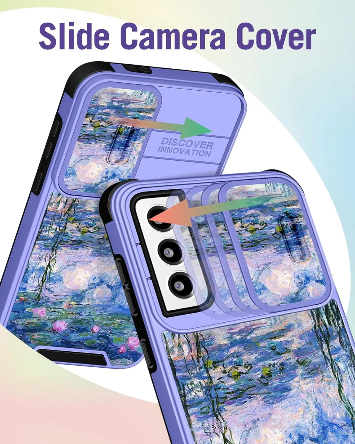Buleens for Samsung Galaxy S21 Case 6.2 Inch - with Ring Stand & Camera Cover Aesthetic Cute Designed for Women Girls Girly Pretty Blue Water Lily for Samsung S21 Phone Case Compatible with Magsafe