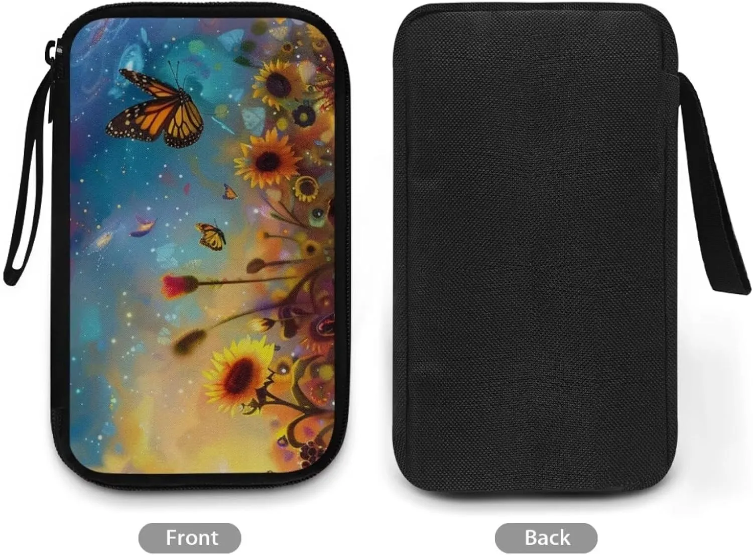 Butterfly Printed Travel Cable Organizer Pouch, Sunflower Printed Travel Cord Charger Organizer Case, Washable Travel Cable Organizer Pouch Electronic Accessories Carry Case