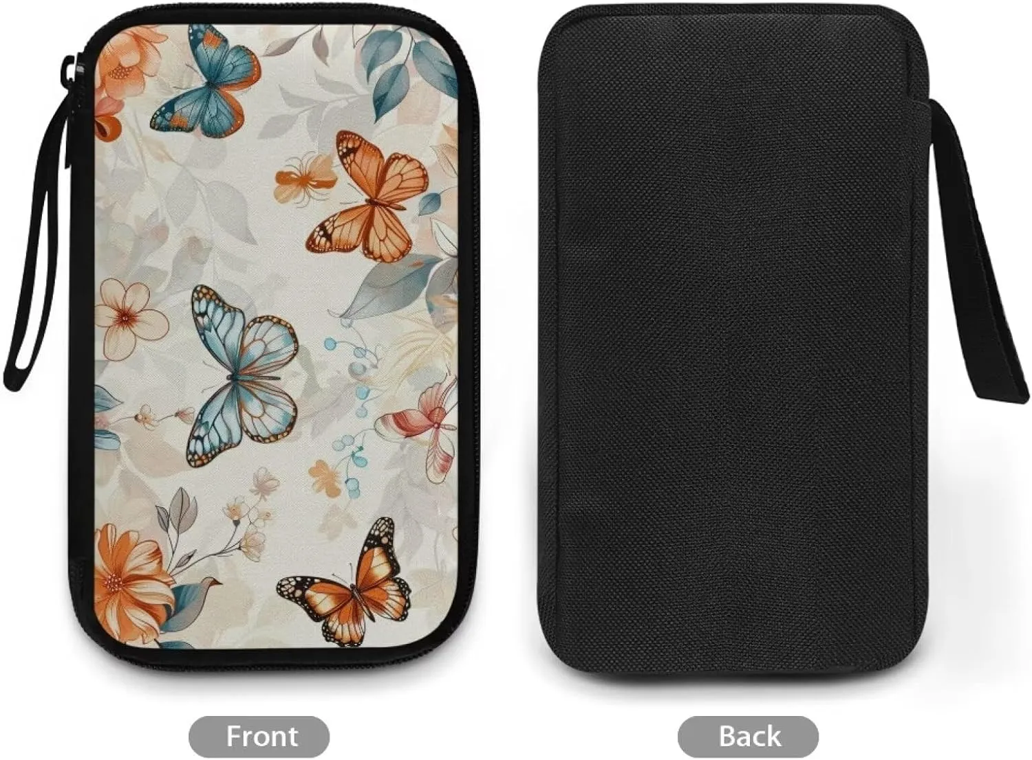 Butterfly Printed Travel Cable Organizer Pouch, Travel Cord Charger Organizer Case, Washable Travel Cable Organizer Pouch Electronic Accessories Carry Case
