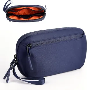 Cable Organizer Bag, Slim Charger Organizer Pouch Case for Travel Accessories/Airplane Essentials/Electronics Tech Gadget (Blue)